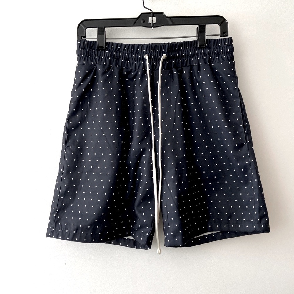 MNML polka dot Nylon shorts Navy waist 30-31​​​​​